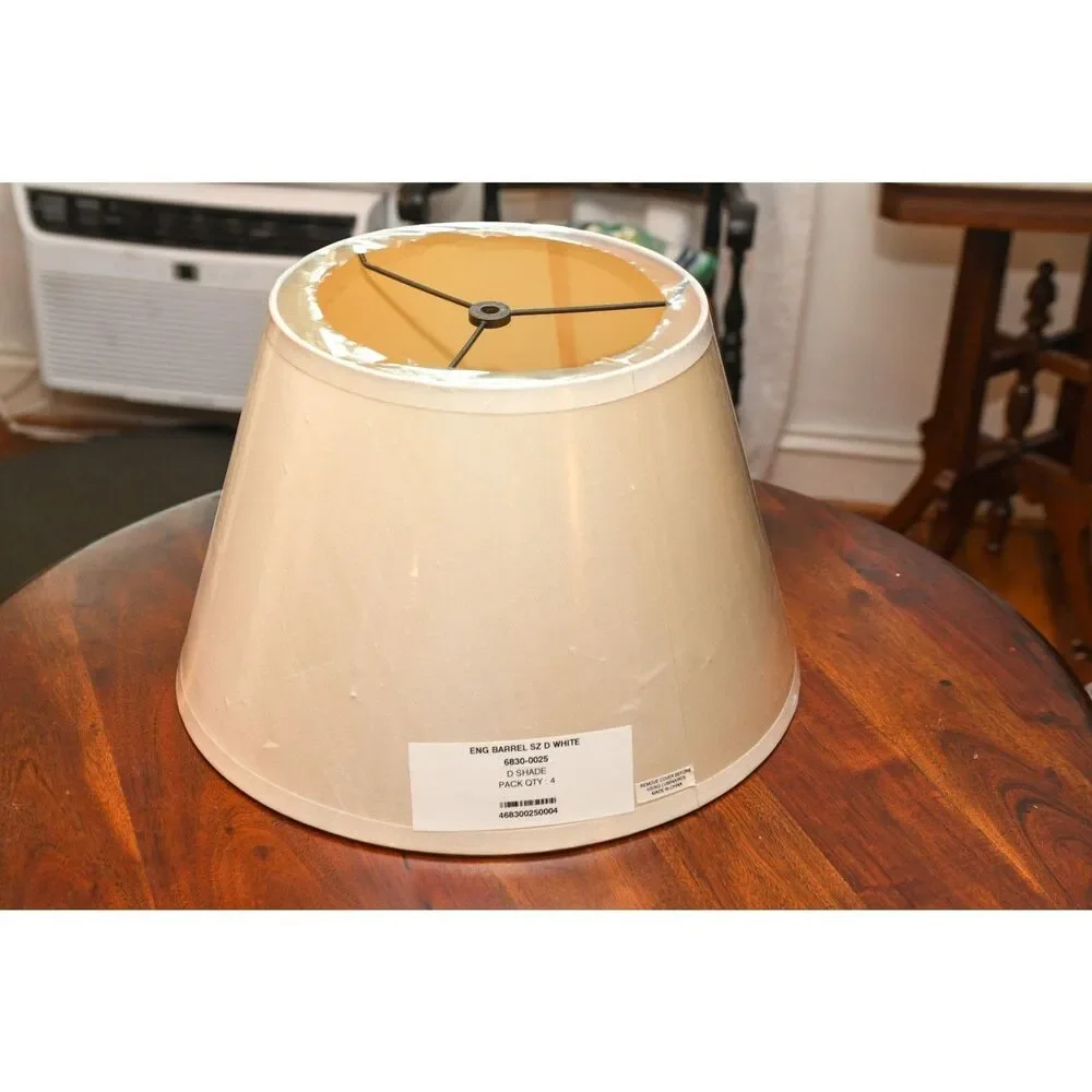 New Restoration Hardware English Barrel White Lampshade New in Plastic